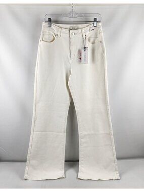 Flying Banana Los Angeles Jeans 10M Womens White Flare High Rise Denim NWT
